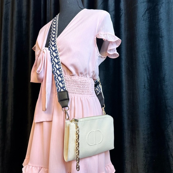 DIOR Canvas Beauty Line Pouch Crossbody Bag with Strap and charm - Picture 2 of 9